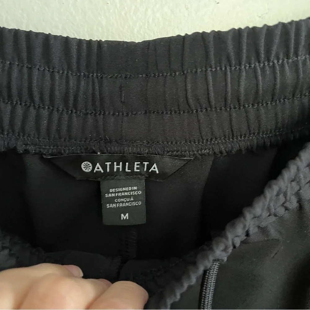 Athleta Stride Black Midi Skirt with Slits and Drawstring Waist - Picture 4 of 7